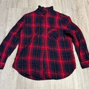 Garage Red and Blue Plaid Casual Shirt